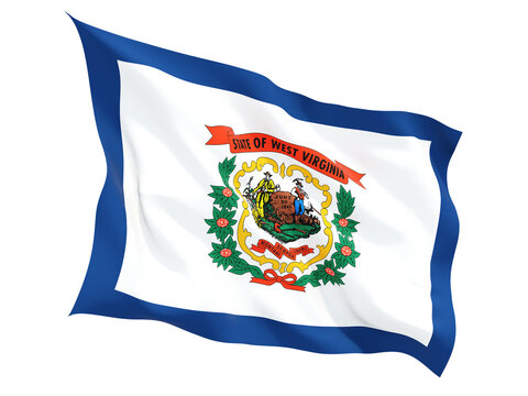 Flag Of West Virginia, US State Fluttering Flag