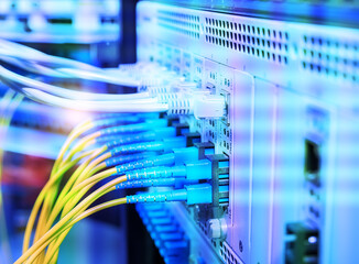 optical fibre information technology equipment in data center