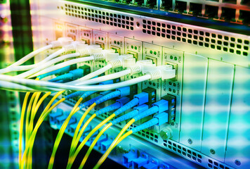 optical fibre information technology equipment in data center