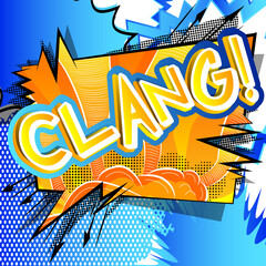 Clang! - Vector illustrated comic book style expression.