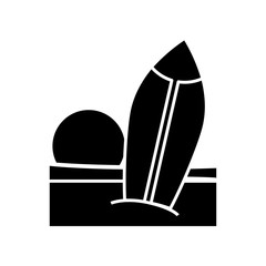 surfboard icon over white background. vector illustration