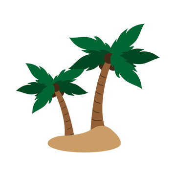 isolated island with palm trees icon image vector illustration design 