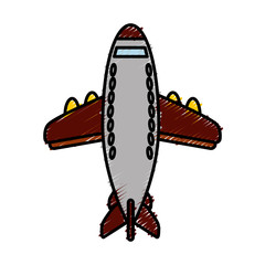 airplane icon over white background vector illustration