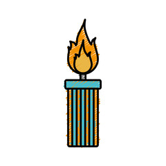 candle icon over white background. vector illustration