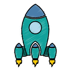 space rocket icon over white background. colorful design vector illustration