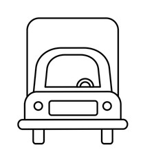 cargo truck icon over white background. vector illustration