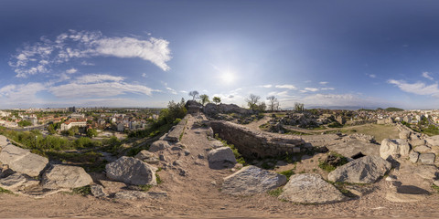 360 degrees panorama of Nebet tepe in Plovdiv, Bulgaria