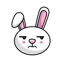 kawaii bunny animal icon over white background. colorful design. vector illustration