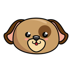 kawaii dog animal icon over white background. colorful design. vector illustration