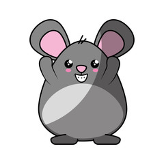 kawaii mouse animal icon over white background. colorful design. vector illustration