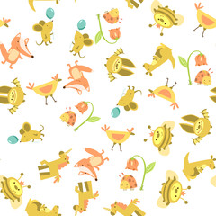 Animals seamless pattern