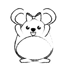 kawaii mouse animal icon over white background. vector illustration