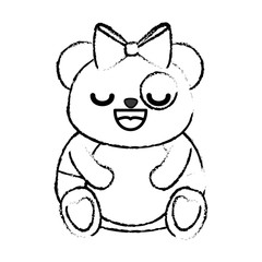 kawaii panda bear animal icon over white background. vector illustration