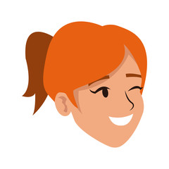 cartoon face woman happy laughing image vector illustration