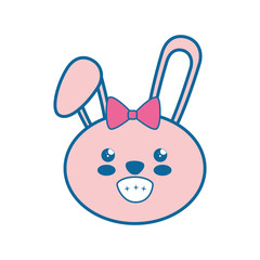 kawaii bunny animal icon over white background. vector illustration