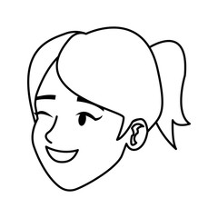 cartoon face woman happy laughing image vector illustration