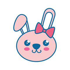 kawaii rabbit animal icon over white background. colorful design vector illustration