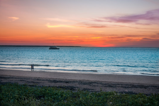 Sunset at the beach in Darwin, Australia