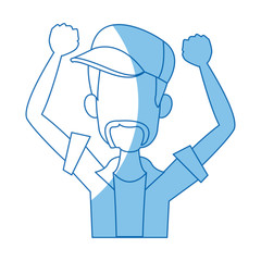 cartoon man happy enjoy expressive vector illustration