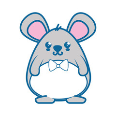 kawaii mouse animal icon over white background. colorful design. vector illustration