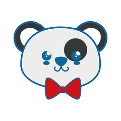 kawaii panda bear animal icon over white background. colorful design. vector illustration