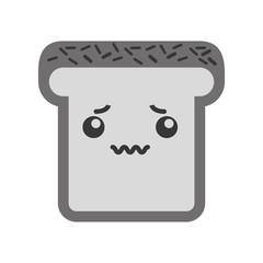 cute kawaii bread slice vector grpahic design