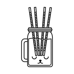 cute kawaii line icon juice bottle vector graphic design