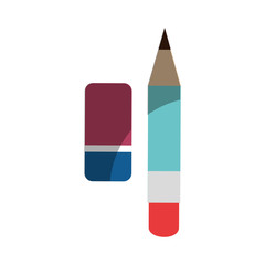 pencil and eraser icon over white background vector illustration
