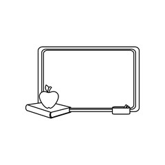 school chalkboard and apple icon over white background vector illustration