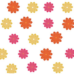 beautiful seamless romantic pattern with flowers vector illustration