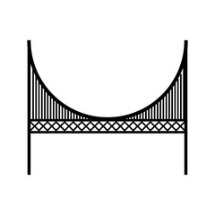 black icon golden gate bridge cartoon vector graphi design