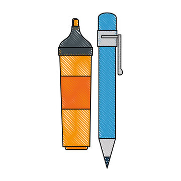 highlighter pen icon over white background vector illustration