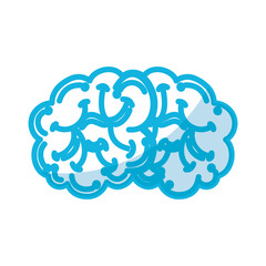 shadow blue brain cartoon vector graphic design