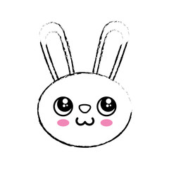 Bunny kawaii cartoon icon vector illustration graphic design