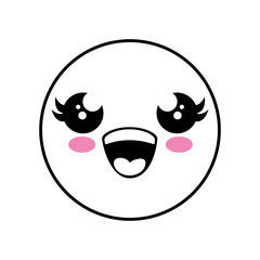 Obraz premium Cute kawaii emoticon icon vector illustration graphic design