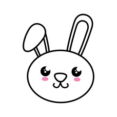 Bunny kawaii cartoon icon vector illustration graphic design