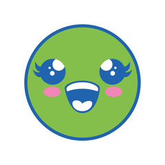 Cute kawaii emoticon icon vector illustration graphic design