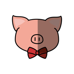 Pig faceless cartoon icon vector illustration graphic design