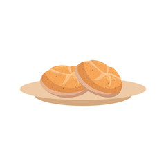 rolls of bread icon over white background. vector illustration