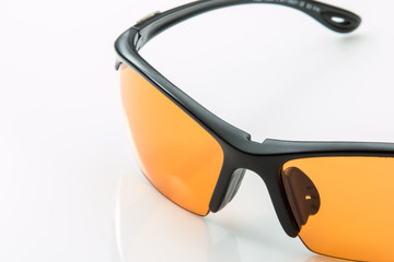 Eyeglasses for protection with orange yellow lenses. - 158007653