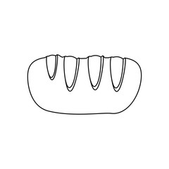 baguette bread icon over white background. vector illustration