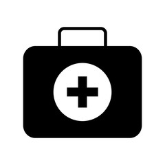 black icon medical bag cartoon vector graphic design
