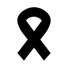 black icon Awareness ribbon cartoon vector graphic design