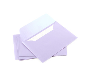 Pile of paper envelopes isolated