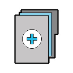 blue and grey medical history folder vector graphic design