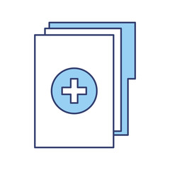 blue medical history folder vector graphic design