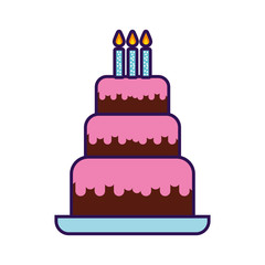 cute birthday cake cartoon vector graphic design
