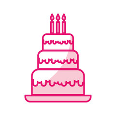 shadow cute birthday cake cartoon vector graphic design