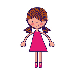 cute fuchsia girl cartoon vector graphic design