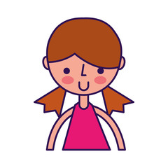 cute upper body girl cartoon vector graphic design